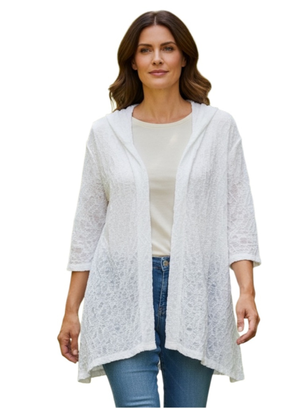 Chico's White Lace Cardigan